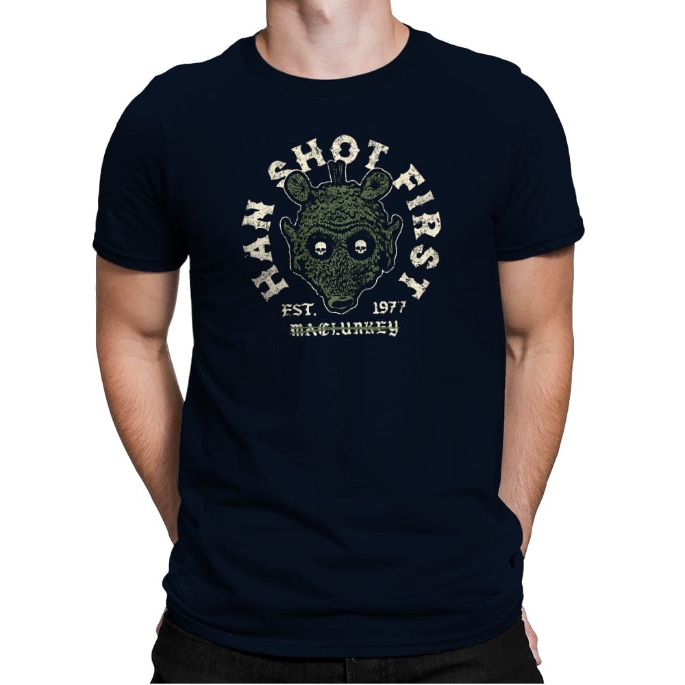 Han Sho7 Firs7 - Mens Premium T-Shirts RIPT Apparel Small / Midnight Navy