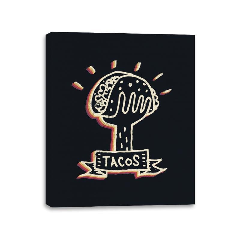 Hand Full of Tacos - Canvas Wraps Canvas Wraps RIPT Apparel 11x14 / Black