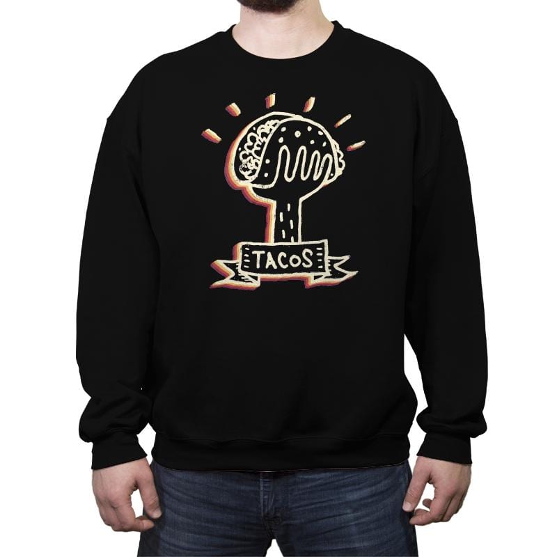 Hand Full of Tacos - Crew Neck Sweatshirt Crew Neck Sweatshirt RIPT Apparel Small / Black