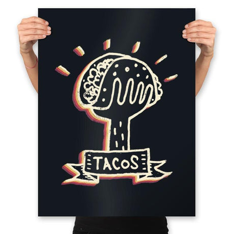 Hand Full of Tacos - Prints Posters RIPT Apparel 18x24 / Black