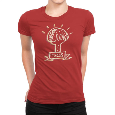Hand Full of Tacos - Womens Premium T-Shirts RIPT Apparel Small / Red