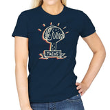Hand Full of Tacos - Womens T-Shirts RIPT Apparel Small / Navy
