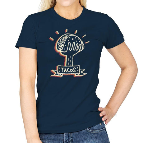 Hand Full of Tacos - Womens T-Shirts RIPT Apparel Small / Navy