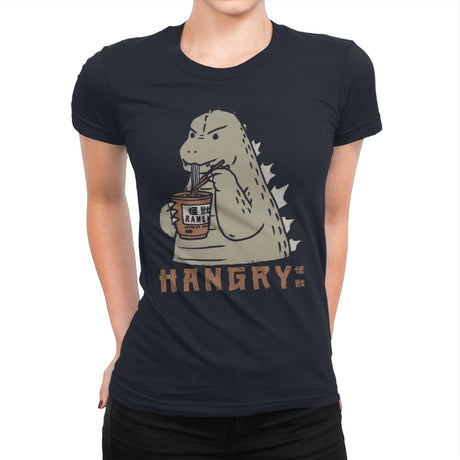 Hangry Kaiju - Womens Premium T-Shirts RIPT Apparel Small / Midnight Navy
