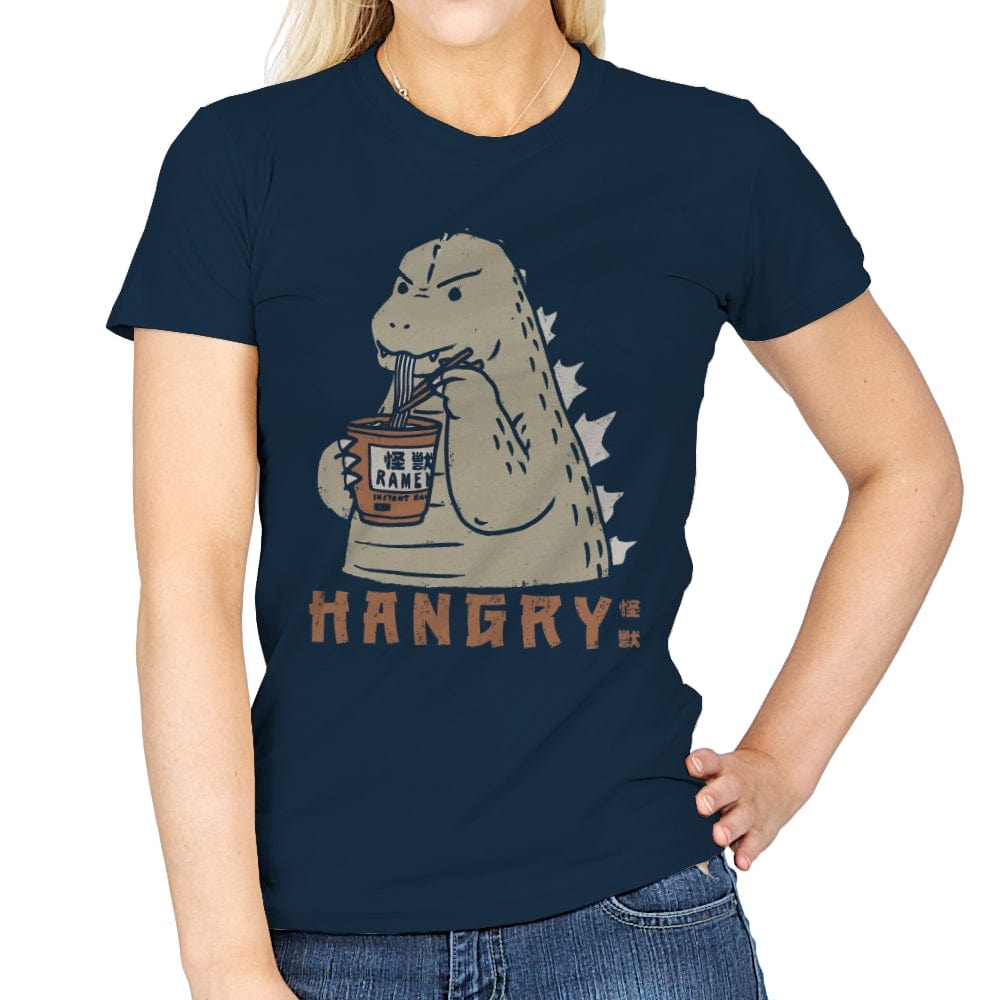 Hangry Kaiju - Womens T-Shirts RIPT Apparel Small / Navy