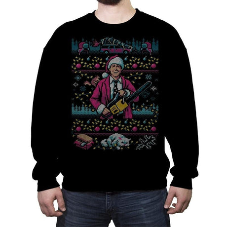 Hap, Hap, Happiest Sweater this Side of the Nuthouse - Ugly Holiday - Crew Neck Sweatshirt Crew Neck Sweatshirt RIPT Apparel