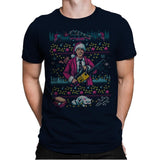Hap, Hap, Happiest Sweater this Side of the Nuthouse - Ugly Holiday - Mens Premium T-Shirts RIPT Apparel Small / Midnight Navy
