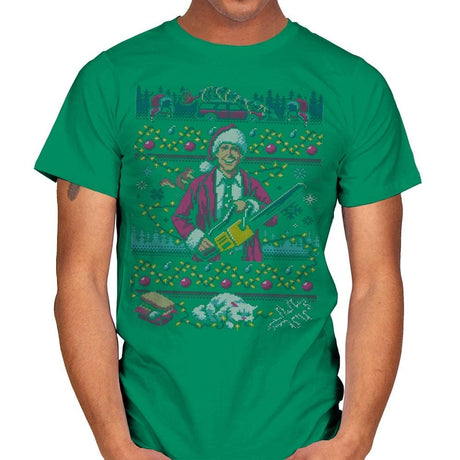 Hap, Hap, Happiest Sweater this Side of the Nuthouse - Ugly Holiday - Mens T-Shirts RIPT Apparel Small / Kelly Green