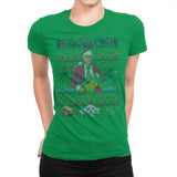 Hap, Hap, Happiest Sweater this Side of the Nuthouse - Ugly Holiday - Womens Premium T-Shirts RIPT Apparel Small / Kelly Green