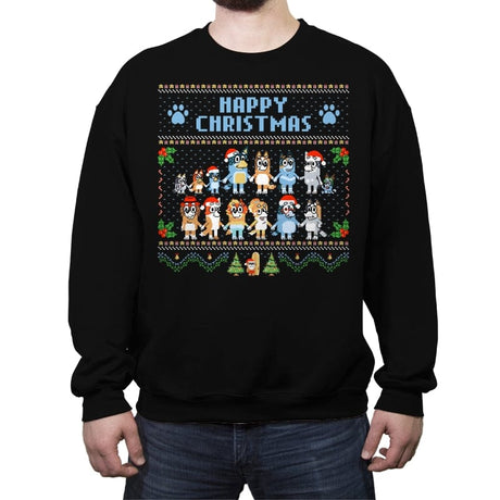 Happy Christmas - Crew Neck Sweatshirt Crew Neck Sweatshirt RIPT Apparel Small / Black