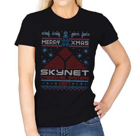 Happy Cyber Xmas - Womens T-Shirts RIPT Apparel Small / Black