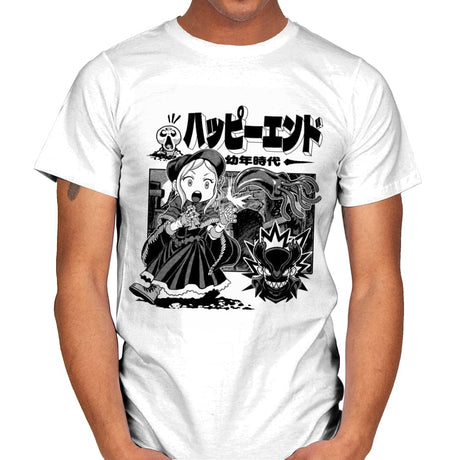 Happy Ending - Mens T-Shirts RIPT Apparel Small / White