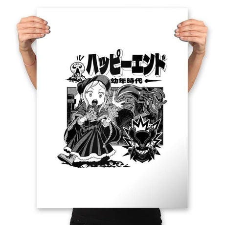 Happy Ending - Prints Posters RIPT Apparel 18x24 / White