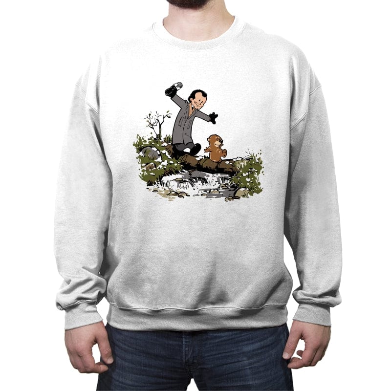 Happy Groundhog Day - Crew Neck Sweatshirt Crew Neck Sweatshirt RIPT Apparel Small / White