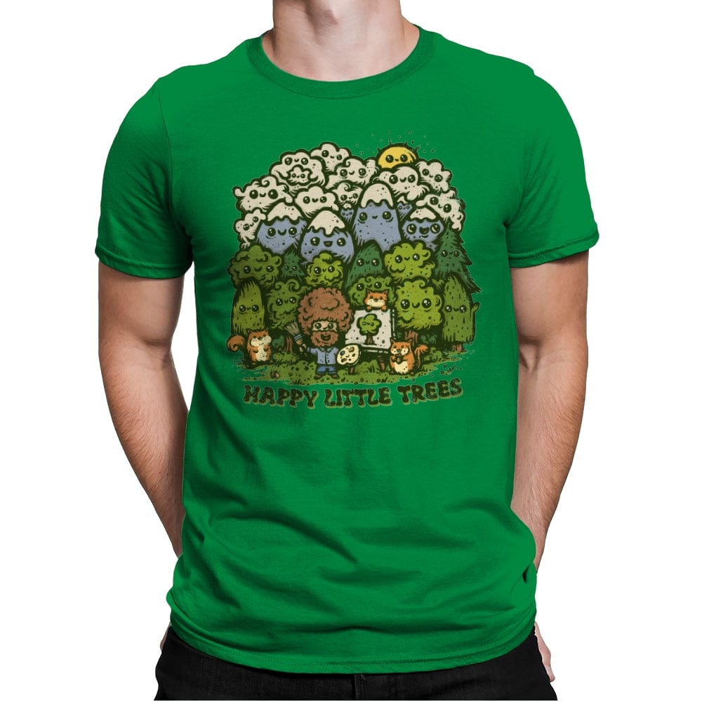 Happy Little Trees - Mens Premium T-Shirts RIPT Apparel Small / Kelly