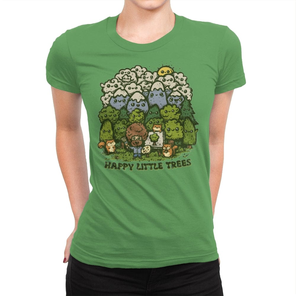 Happy Little Trees - Womens Premium T-Shirts RIPT Apparel Small / Kelly