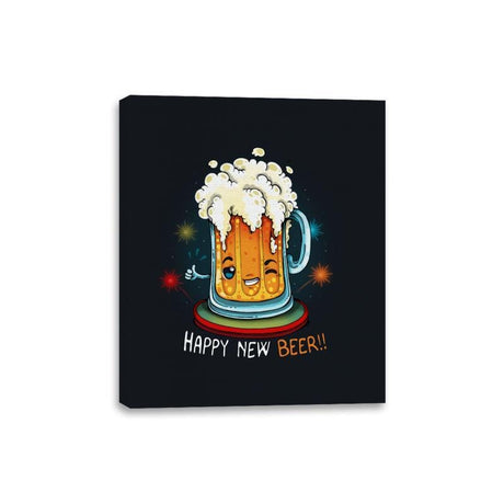 Happy New Beer - Canvas Wraps Canvas Wraps RIPT Apparel 8x10 / Black