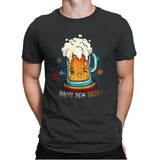 Happy New Beer - Mens Premium T-Shirts RIPT Apparel Small / Heavy Metal