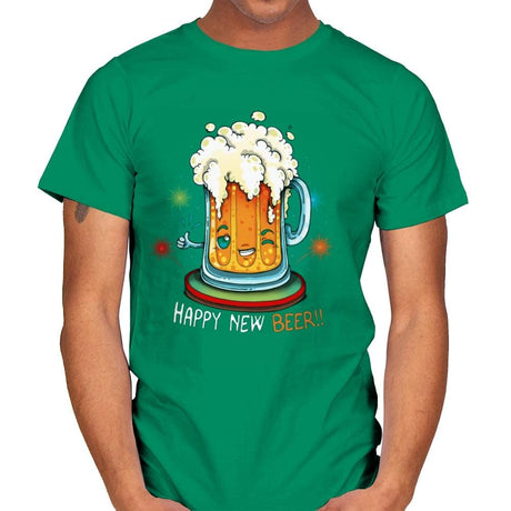 Happy New Beer - Mens T-Shirts RIPT Apparel Small / Kelly