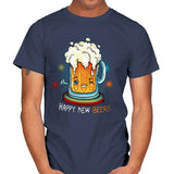Happy New Beer - Mens T-Shirts RIPT Apparel Small / Navy