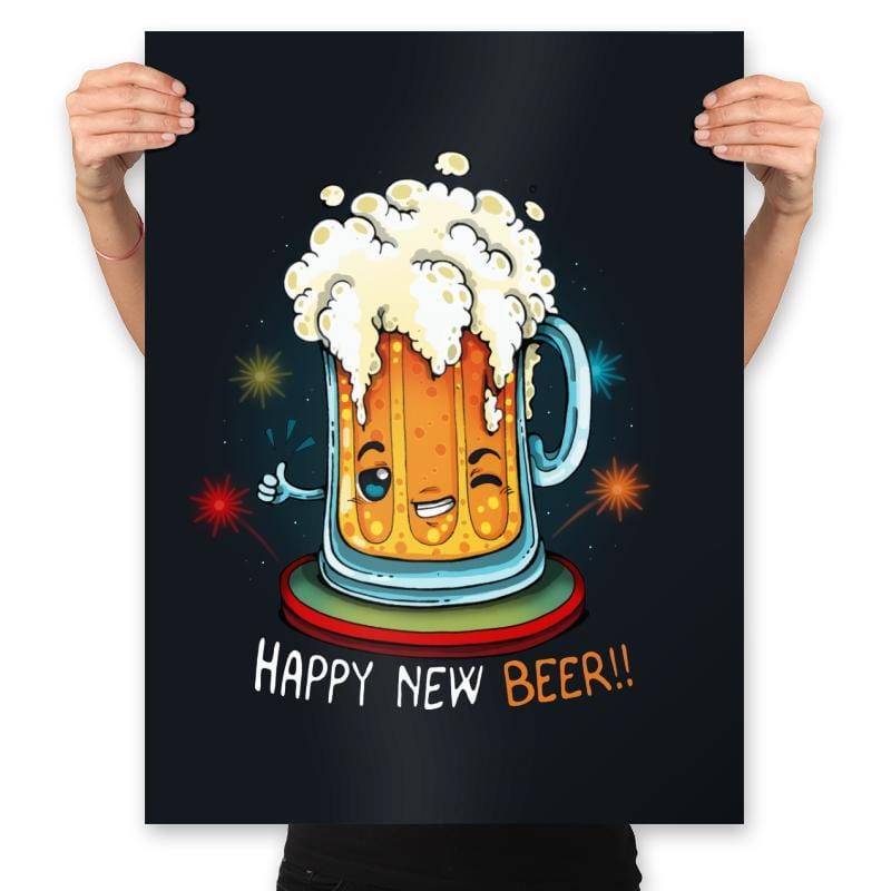 Happy New Beer - Prints Posters RIPT Apparel 18x24 / Black