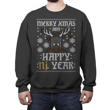 Happy Ni Year! - Ugly Holiday - Crew Neck Sweatshirt Crew Neck Sweatshirt RIPT Apparel