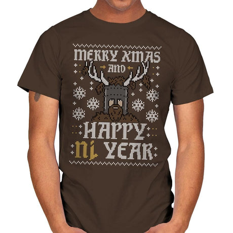 Happy Ni Year! - Ugly Holiday - Mens T-Shirts RIPT Apparel Small / Dark Chocolate