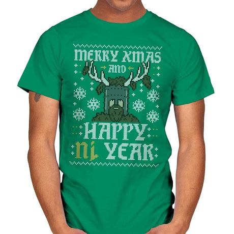 Happy Ni Year! - Ugly Holiday - Mens T-Shirts RIPT Apparel Small / Kelly Green