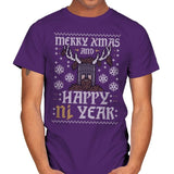 Happy Ni Year! - Ugly Holiday - Mens T-Shirts RIPT Apparel Small / Purple