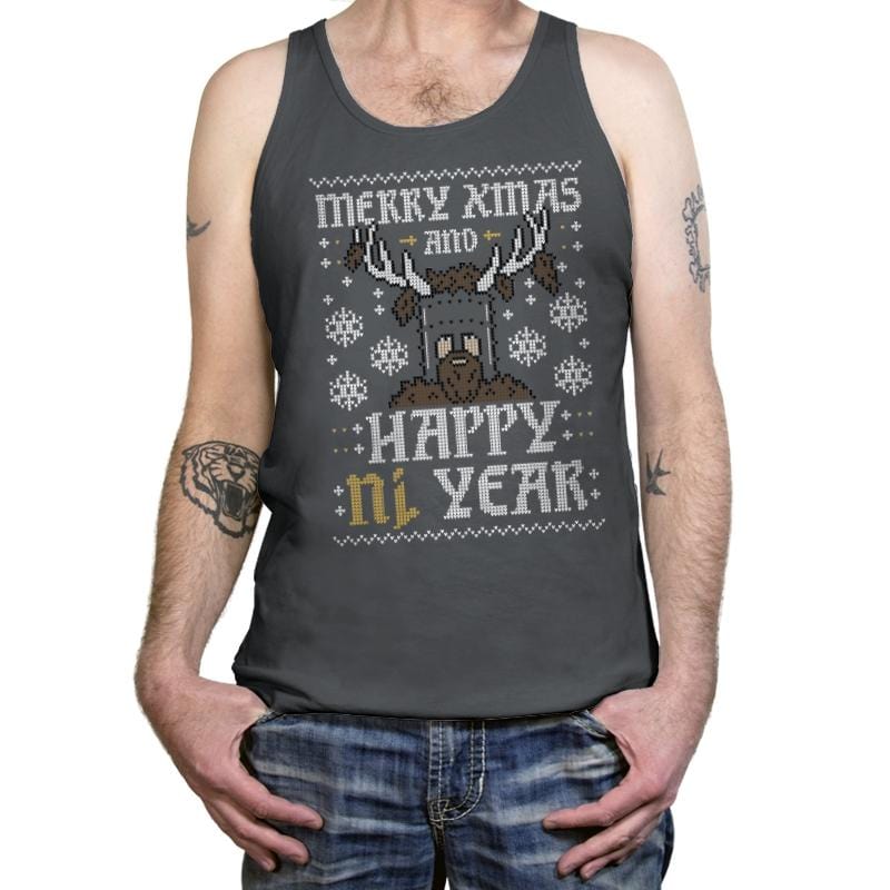 Happy Ni Year! - Ugly Holiday - Tanktop Tanktop RIPT Apparel X-Small / Asphalt