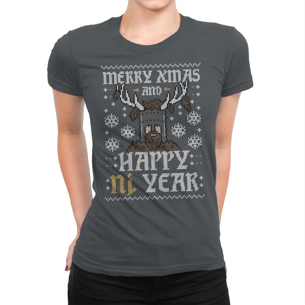 Happy Ni Year! - Ugly Holiday - Womens Premium T-Shirts RIPT Apparel Small / Heavy Metal