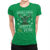 Happy Ni Year! - Ugly Holiday - Womens Premium T-Shirts RIPT Apparel Small / Kelly Green