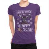 Happy Ni Year! - Ugly Holiday - Womens Premium T-Shirts RIPT Apparel Small / Purple Rush