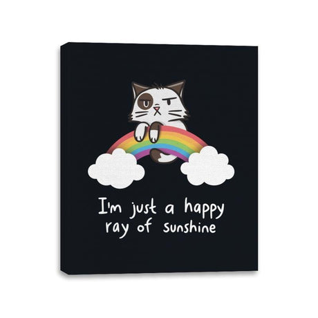 Happy Ray of Sunshine - Canvas Wraps Canvas Wraps RIPT Apparel 11x14 / Black