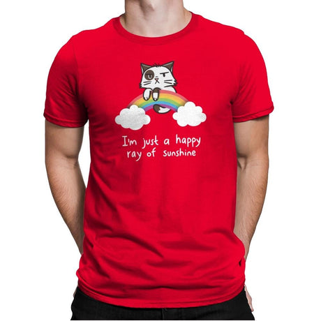 Happy Ray of Sunshine - Mens Premium T-Shirts RIPT Apparel Small / Red