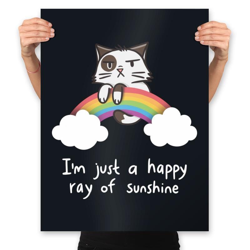 Happy Ray of Sunshine - Prints Posters RIPT Apparel 18x24 / Black