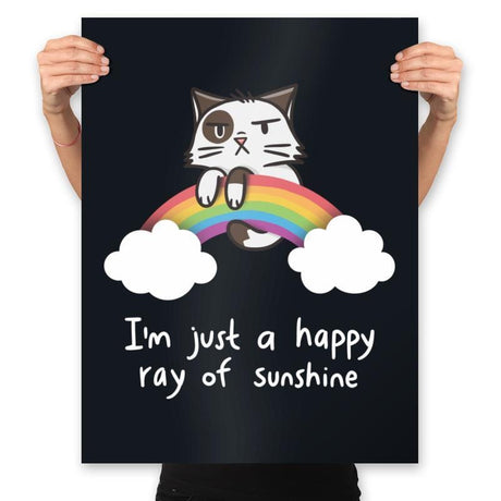 Happy Ray of Sunshine - Prints Posters RIPT Apparel 18x24 / Black