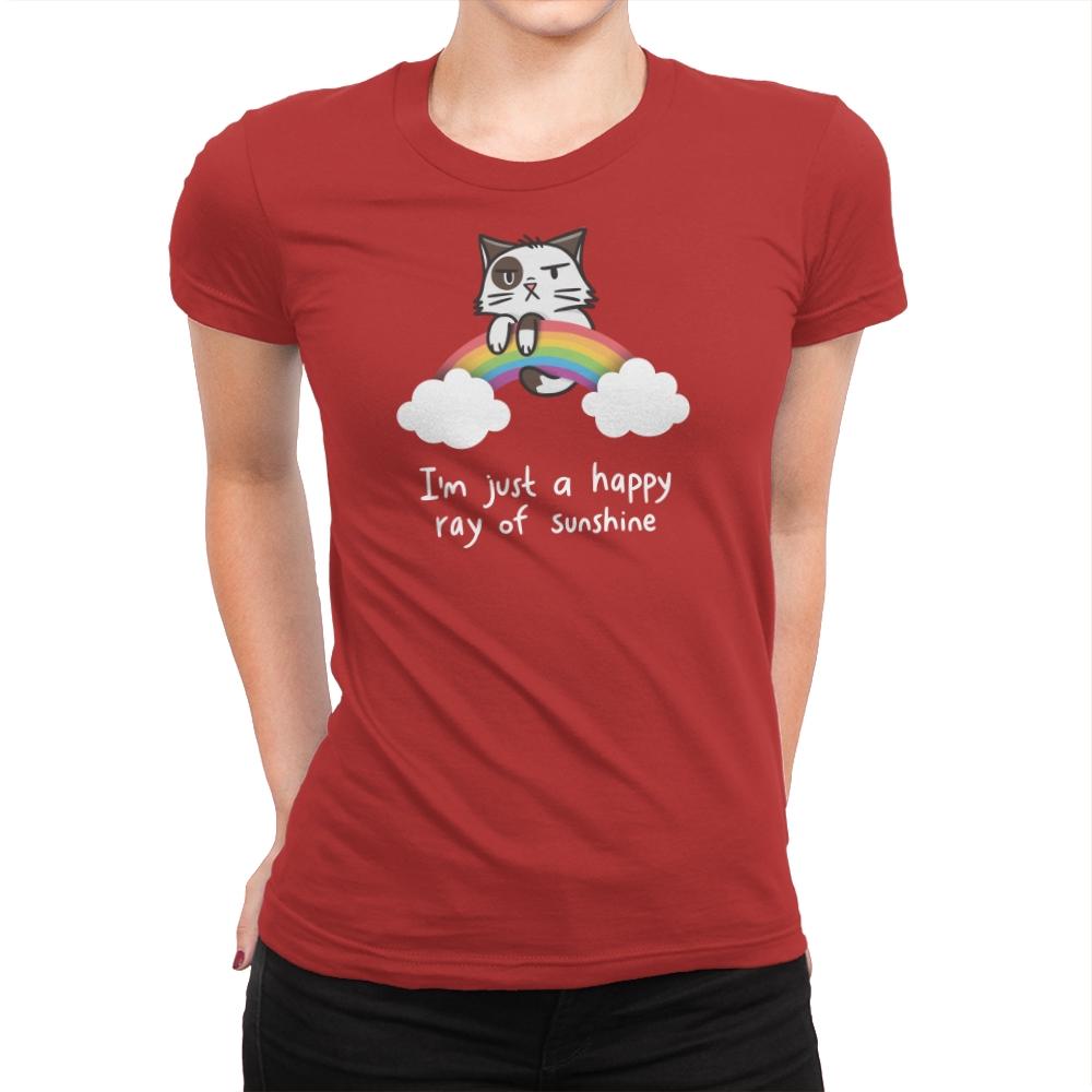 Happy Ray of Sunshine - Womens Premium T-Shirts RIPT Apparel Small / Red