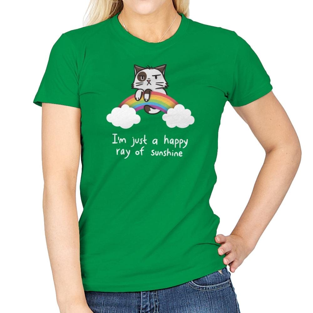 Happy Ray of Sunshine - Womens T-Shirts RIPT Apparel Small / Irish Green