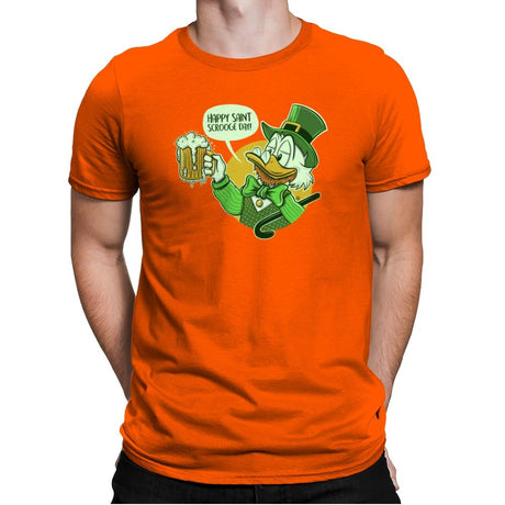 Happy Scrooge Day - St Paddys Day - Mens Premium T-Shirts RIPT Apparel Small / Classic Orange