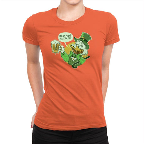 Happy Scrooge Day - St Paddys Day - Womens Premium T-Shirts RIPT Apparel Small / Classic Orange