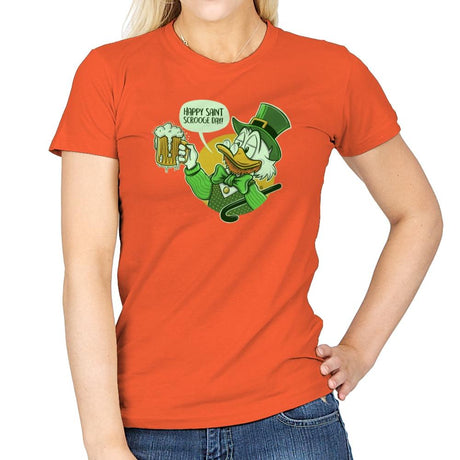 Happy Scrooge Day - St Paddys Day - Womens T-Shirts RIPT Apparel Small / Orange