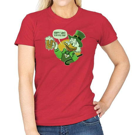 Happy Scrooge Day - St Paddys Day - Womens T-Shirts RIPT Apparel Small / Red
