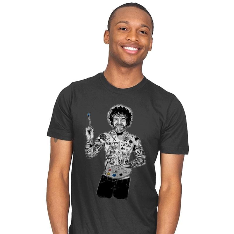 Happy Trees - Mens T-Shirts RIPT Apparel Small / Charcoal