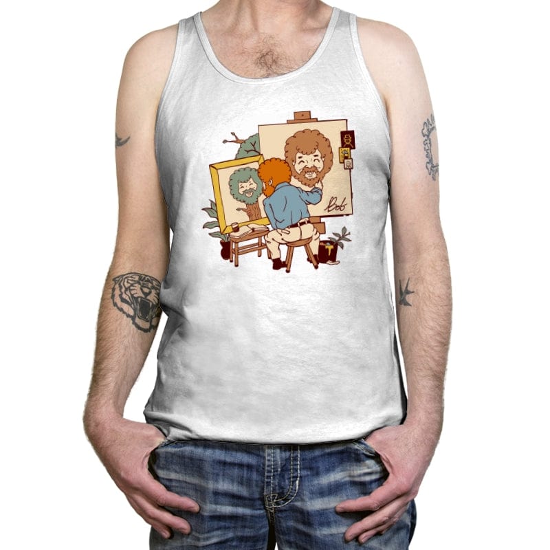 Happy Triple Portrait - Tanktop Tanktop RIPT Apparel X-Small / White