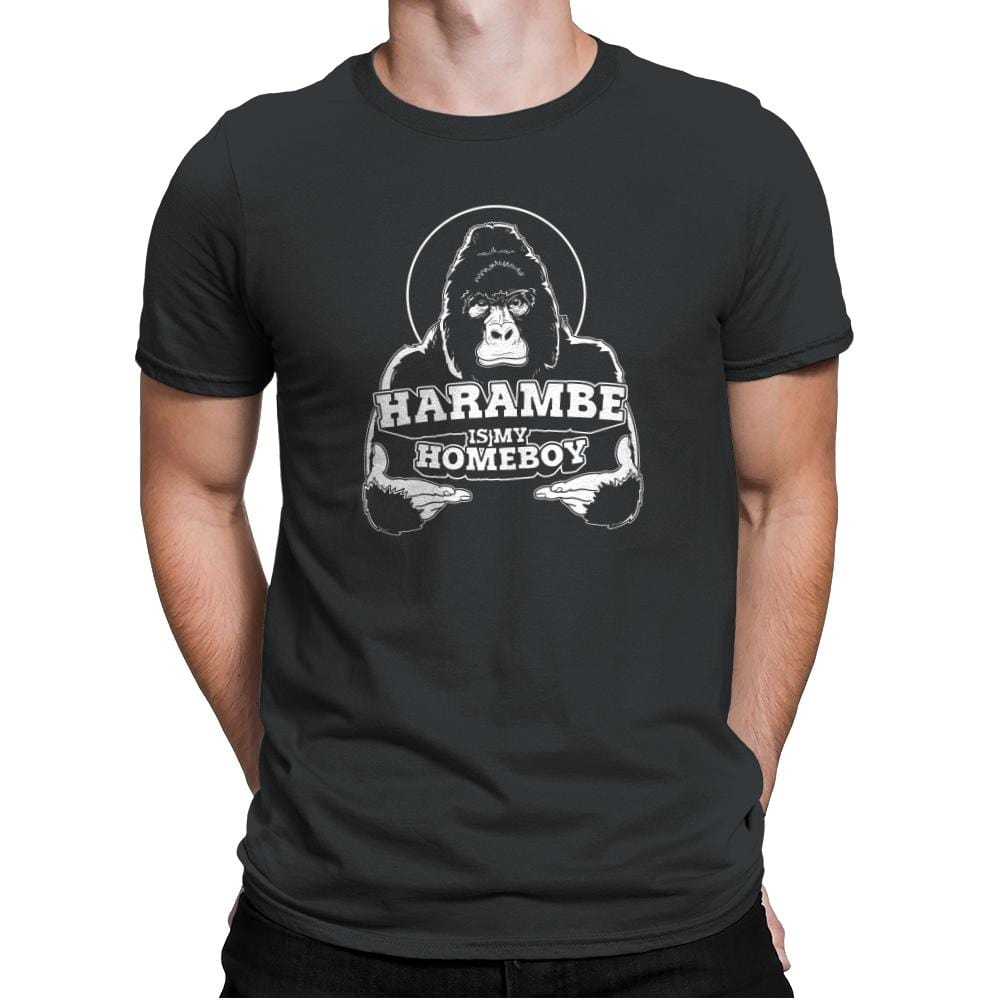 Harambe is my Homeboy Exclusive - Mens Premium T-Shirts RIPT Apparel Small / Heavy Metal