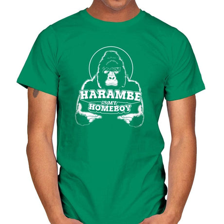 Harambe is my Homeboy Exclusive - Mens T-Shirts RIPT Apparel Small / Kelly Green