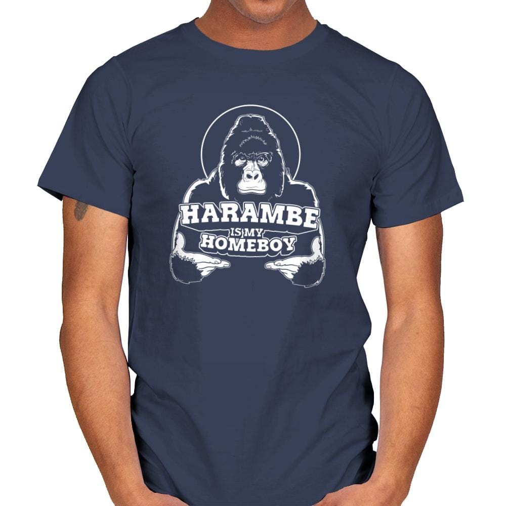 Harambe is my Homeboy Exclusive - Mens T-Shirts RIPT Apparel Small / Navy