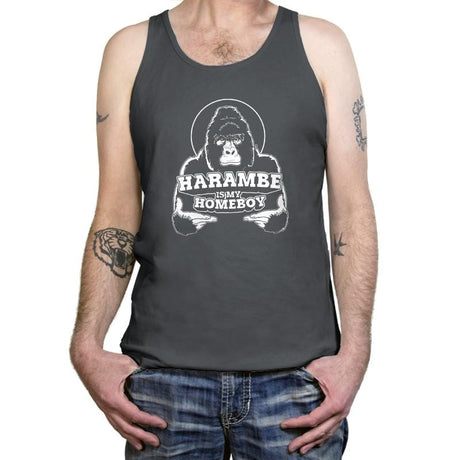 Harambe is my Homeboy Exclusive - Tanktop Tanktop RIPT Apparel X-Small / Asphalt