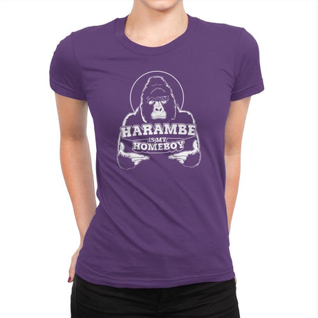 Harambe is my Homeboy Exclusive - Womens Premium T-Shirts RIPT Apparel Small / Purple Rush